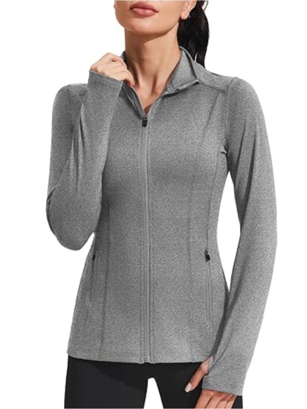 Women's Athletic Full Zip Up Lightweight Workout Running Gym Yoga Jacket Thumb